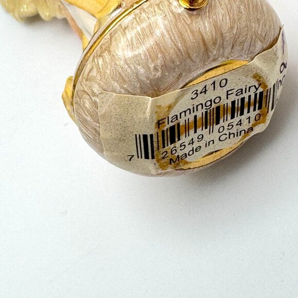 Flamigo Fairy Trinket Box Yellow Wings  Rhinestone Accents Enamel Metal - Picture 6 of 9